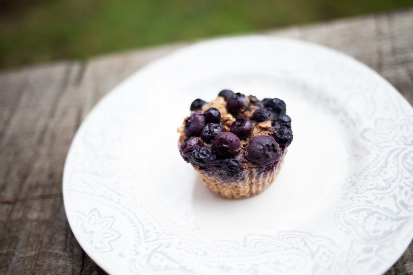 Baked Blueberry Oatmeal Muffins